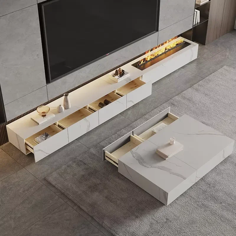 Wholesale Modern Living Room Fireplace Entertainment Simulated 3D Flame Center Wall Mounted Slate TV Cabinet Vapor Light