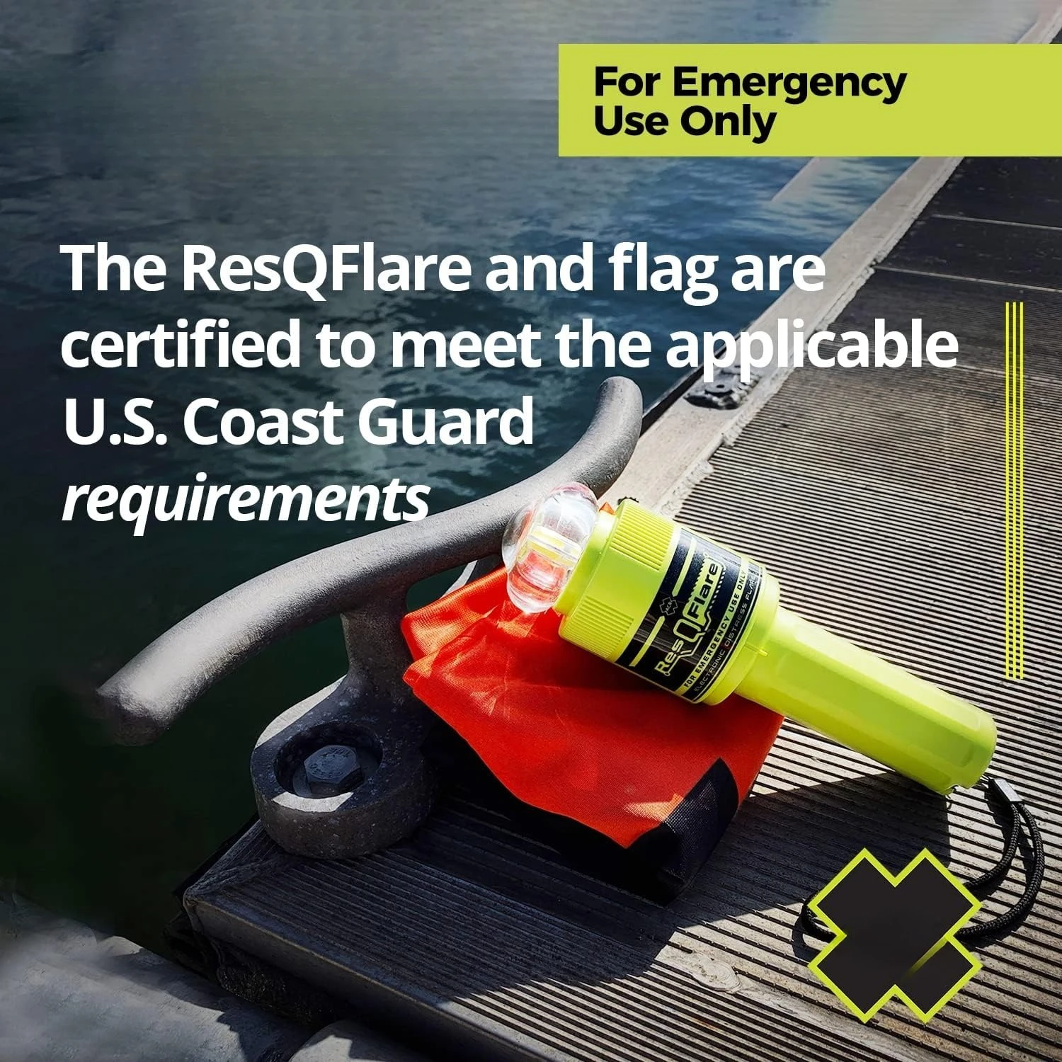 

ResQFlare Electronic Distress E-Flare and Flag, USCG Approved Replacement for Pyrotechnic Flares - ACR 3966