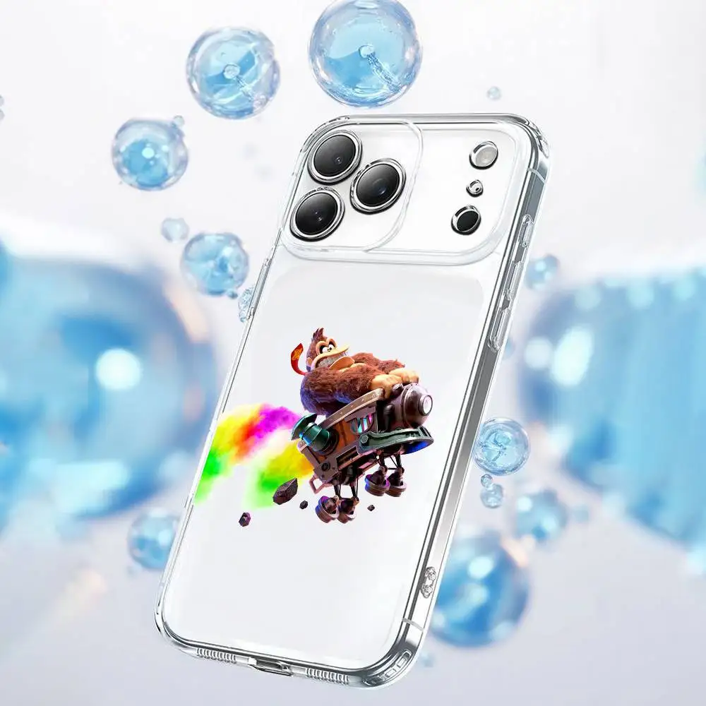 Etui na telefon D-Donkey Monkey Girl K-Kong do iPhone'a 17,16,15,14,13,12,11 Plus,Pro,Max,Plus,E,SE4,Air,Mini Transparent