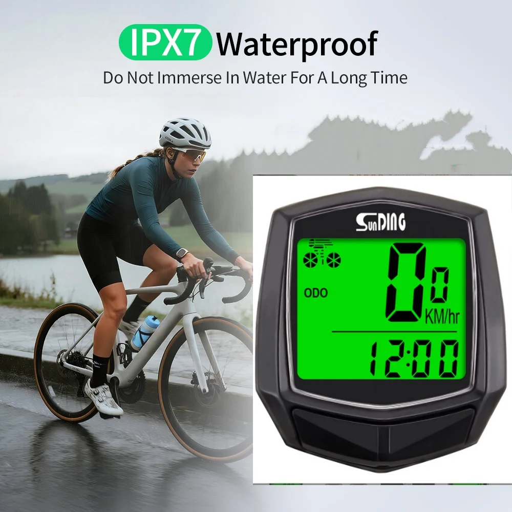 Bicycle Waterproof Bicycle Odometer Riding Cycling Speed Counter Code Table Digital LCD Computer Stopwatch Bicycle Speedometer
