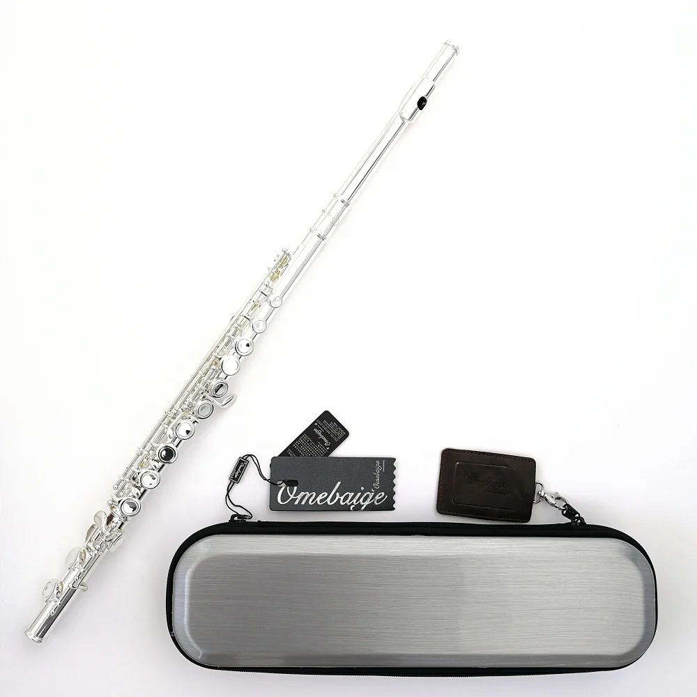 

accept OEM 16 closed holes Omebaige good case silver plated flute