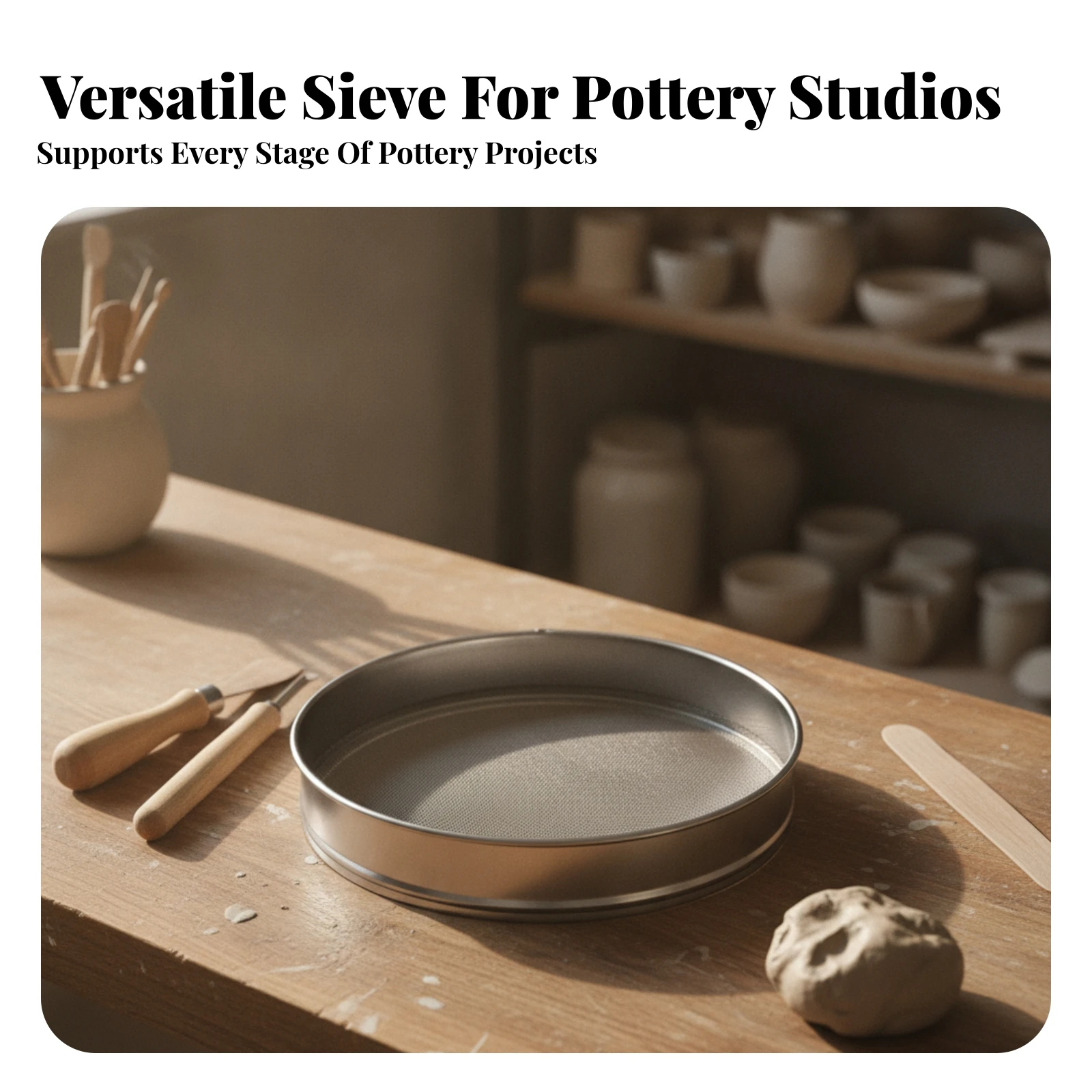Ceramic Glaze Filter Reusable Ceramic Glaze Strainer Fine-Mesh Sieve Long-Lasting Sieve with Metal Rim Portable for Potters
