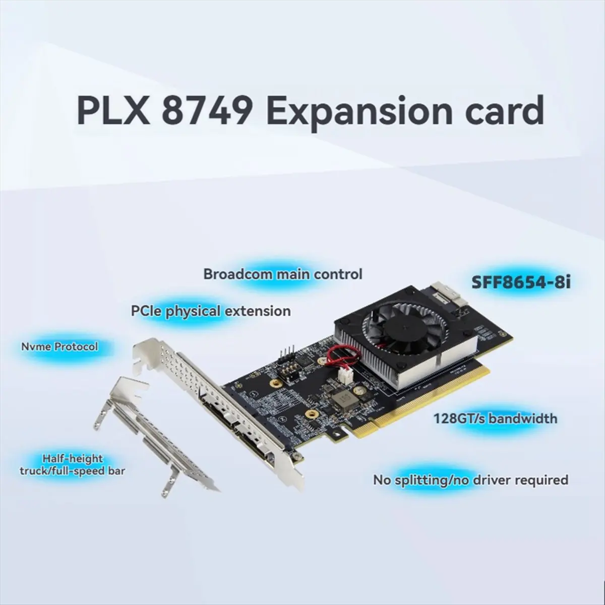 ~【A148Z】PCIe 3.0 X16 Expansion Card PLX8749 Split-Free M.2 NVME SSD Expansion Card Compatibility External Graphics Card