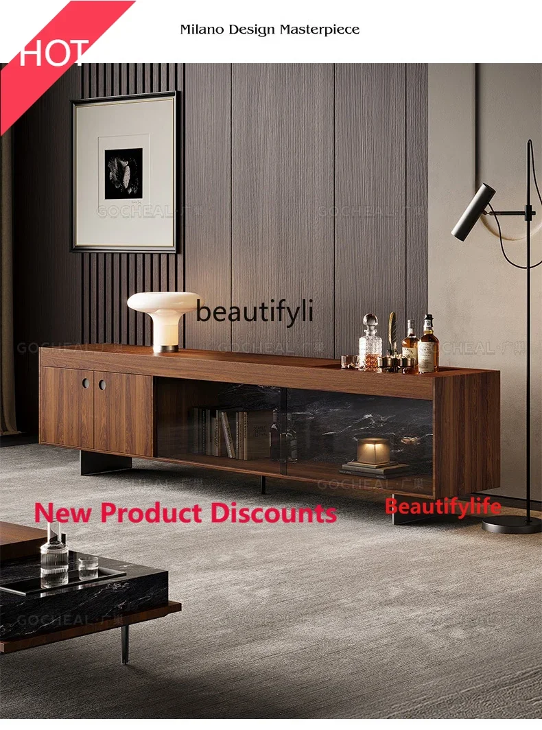 

02A TV cabinet Italian minimalist designer light luxury high-end bedroom storage locker