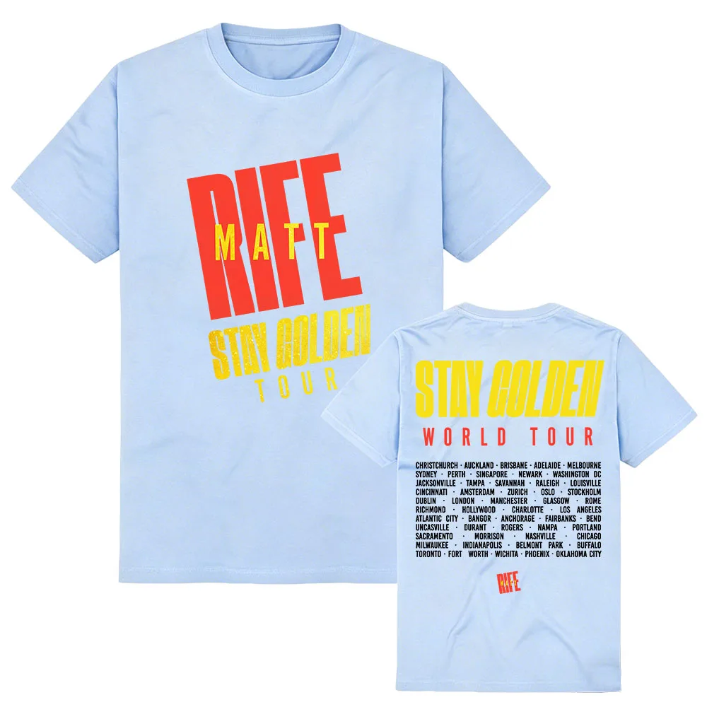 Matt Rife Stay Golden World Tour 2026 T-shirt O-neck Cotton Summer Women Men Tshirts Casual Fashion Design Print Merch Clothing