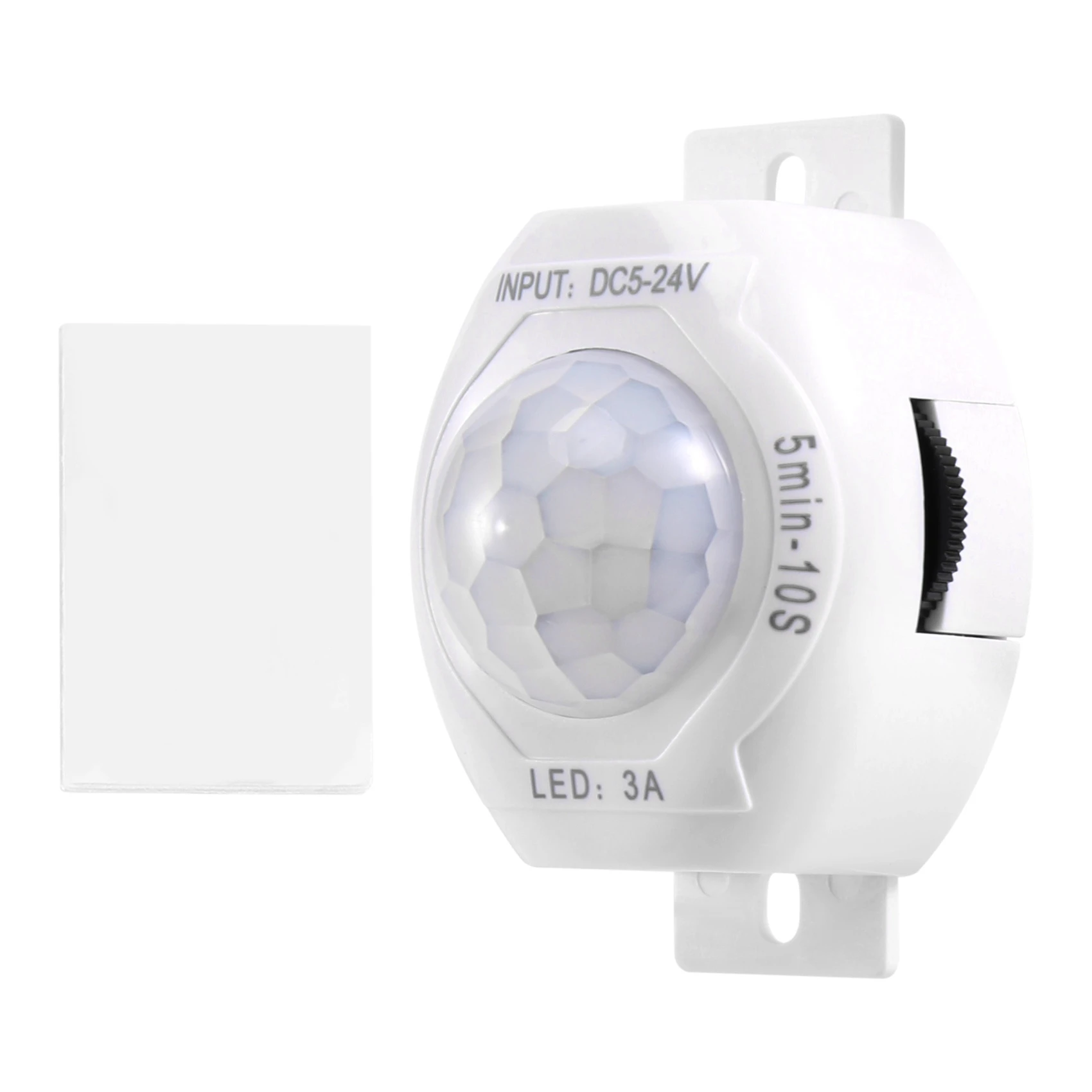 A9oP- PIR Infrared Motion Sensor Detector DC5-24V Auto on Off Timer Switch Home LED Light Body PIR Motion Sensor Lamp(White)