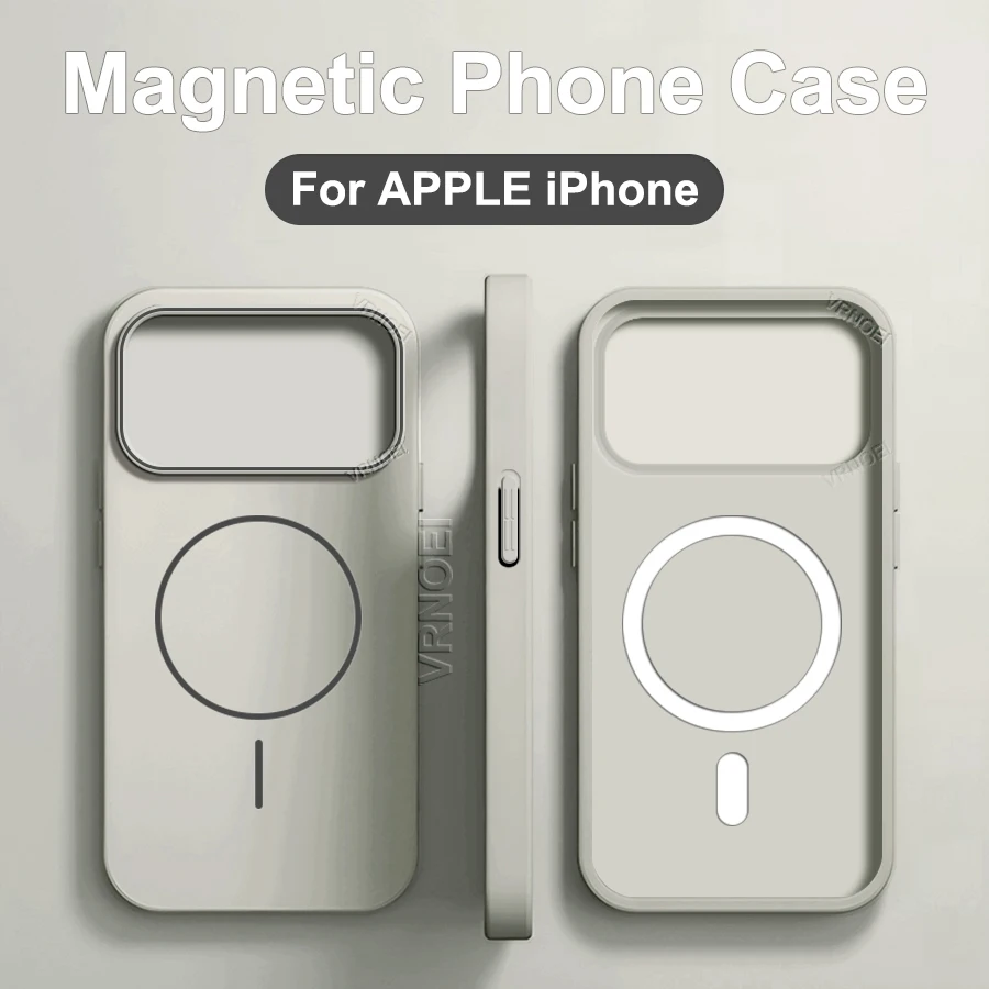 Ultradünne, matte PC-Handyhülle für iPhone 16, 15, 14, 13, 12, 11, 17 Pro Max, magnetisches kabelloses Laden, stoßfeste Hartschale