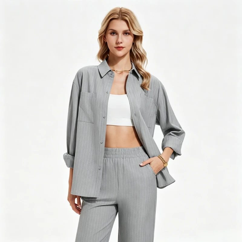 XXXL Women Loose Fit Shirt Long Sleeve American Casual Lapel Shirt Solid Slim Office Workout Daily Wear Oversized Blouse Tops