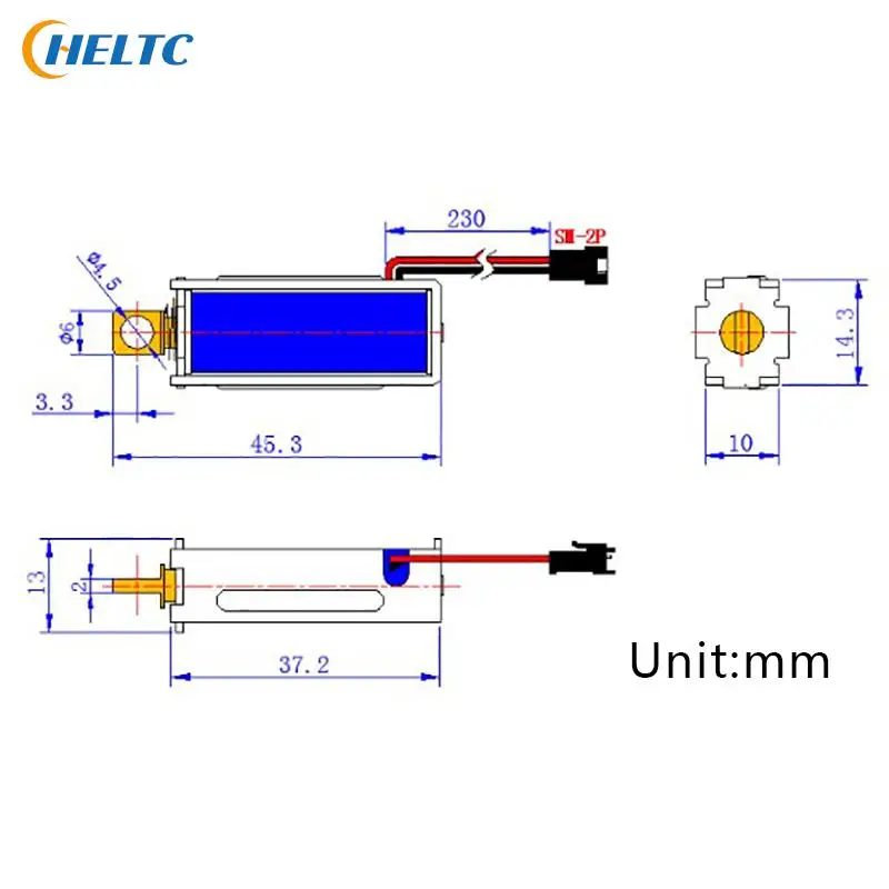 1pcs SM0537-1 Electromagnetic Lock DC 6V/12V/24V Magnetic Lock Electric Lock 1.5A/2A/1.2A Lock Linear Solenoid