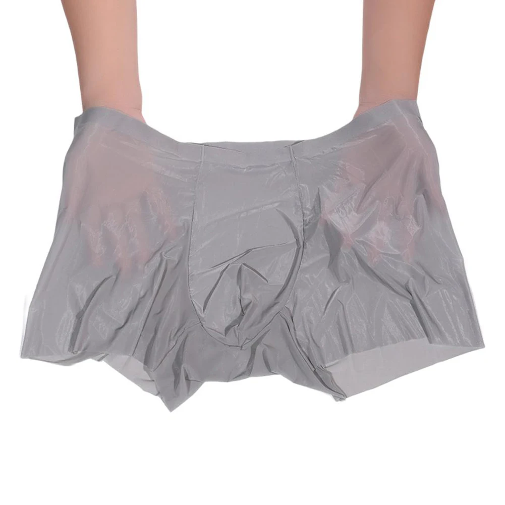 

Мужские бесшовные трусы из ледяного шелка, дышащее нижнее белье для мужчин, бесшовные трусики, эластичные боксеры, мягкие трусы-шорты, кальсонья