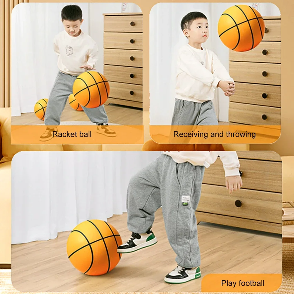 24cm Silent Basketball Size No.7 Mute Bouncing Basketball Indoor Silent Ball Foam Basketball Bounce Sports Entertainment Ball