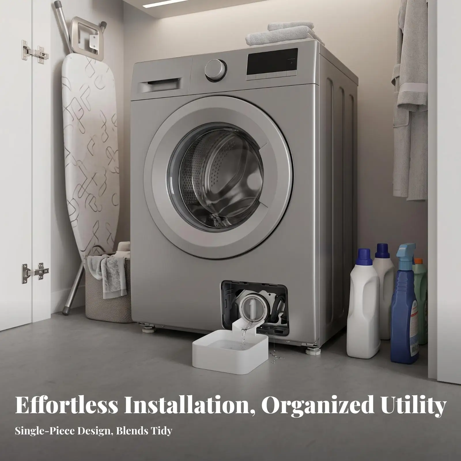 Washing Machine Drainage Tray | Space Saving Design, Raised Side Walls, laundry appliance Drain Pan, for Laundry Room