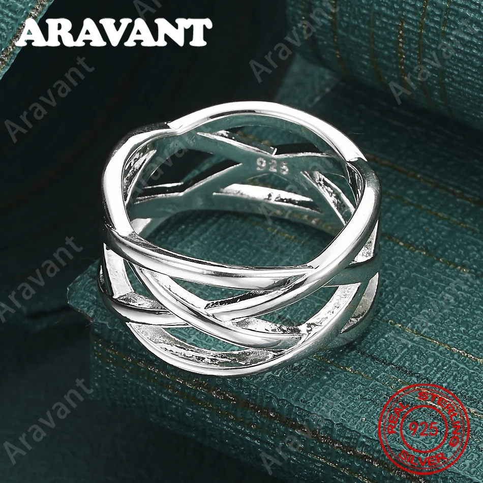 925 Sterling Silver Interlocking Ring, Sizes 5-10, Women'S Commute Accessories, Christmas Gifts, Jewelry