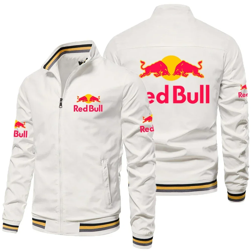 

Осенняя высококачественная куртка с логотипом Red Bull, качественная куртка на молнии, мужская роскошная модная повседневная спортивная бейсбольная куртка для езды на велосипеде на открытом воздухе