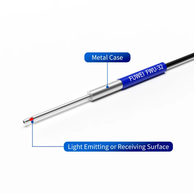 

FUWEI Customized Special Fiber Optic Sensor Infrared Probe Right Angled Elbow Toothless Side Emitting Light Diffuse Reflection