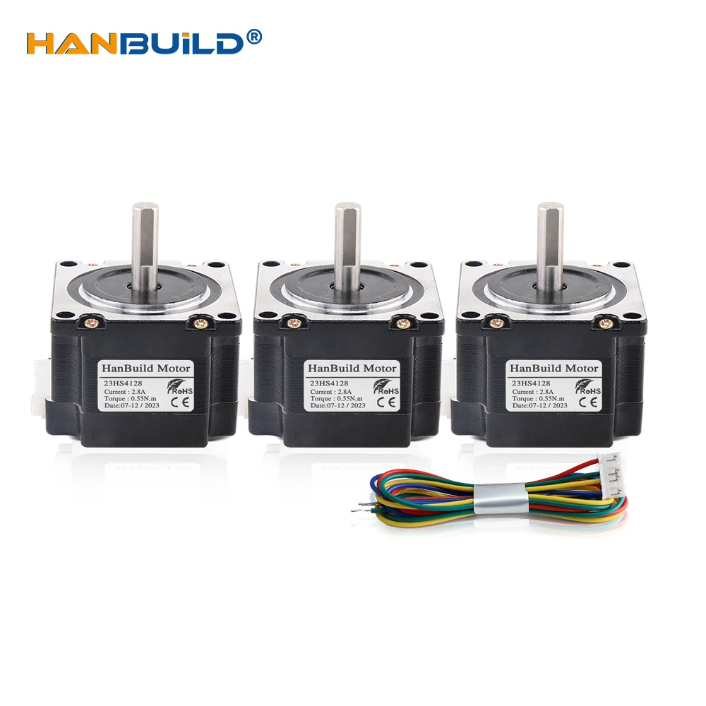 

23HS4128 Гибридный шаговый двигатель 1,8 градуса 41 мм Двигатель 55 Нм 2,8 А Шаговый двигатель для оборудования мониторинга 3D-принтера