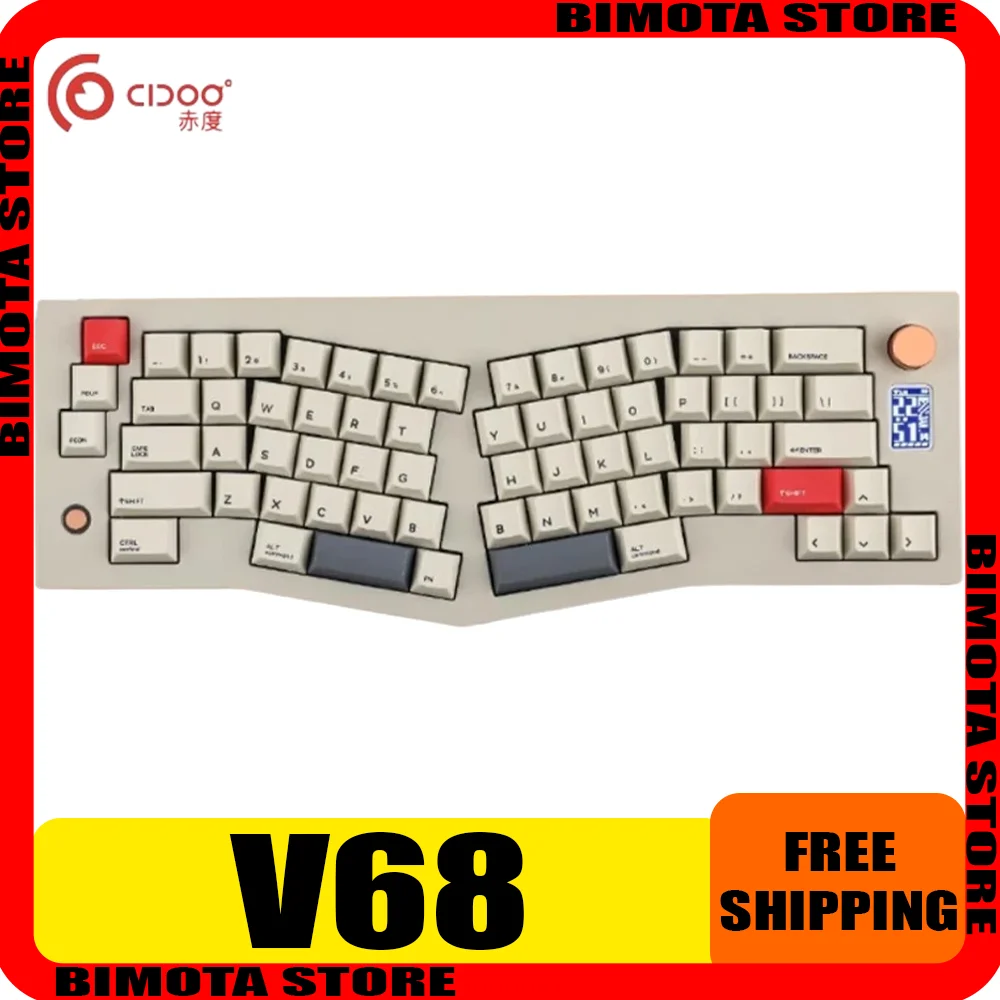 

Cidoo V68 Alice Tri Mode Mechanical Keyboard Bluetooth Wireless Gasket Aluminium Alloy Keyboard Accessory for Computer Via Gifts