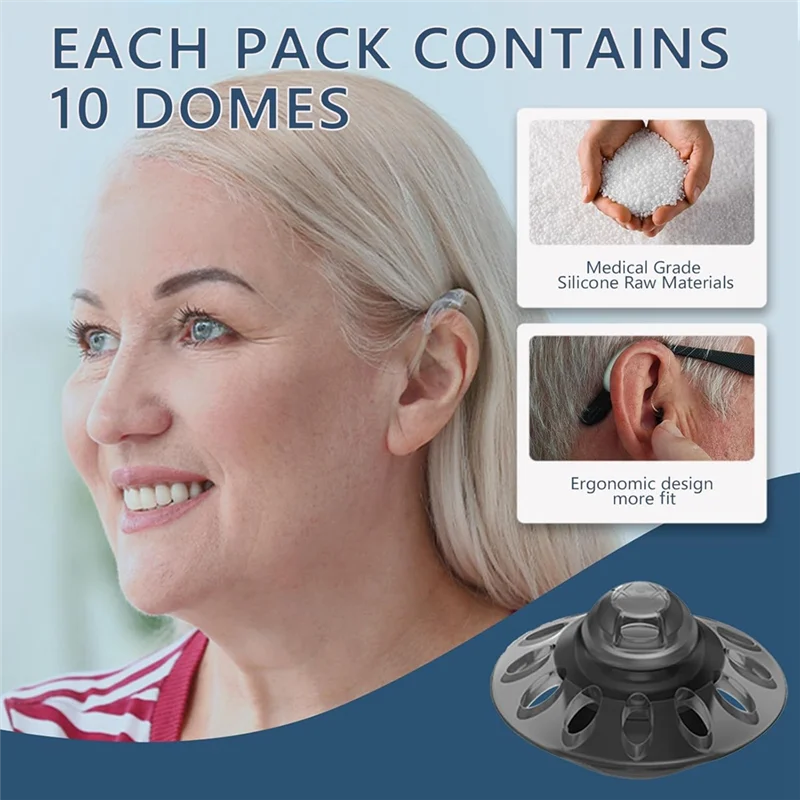 30 Packs Hearing Aid Domes Open For Oticon Hearing Aid Domes Middle Size Compatible Phonak Marvel & Paradise RIC BTE-A68E
