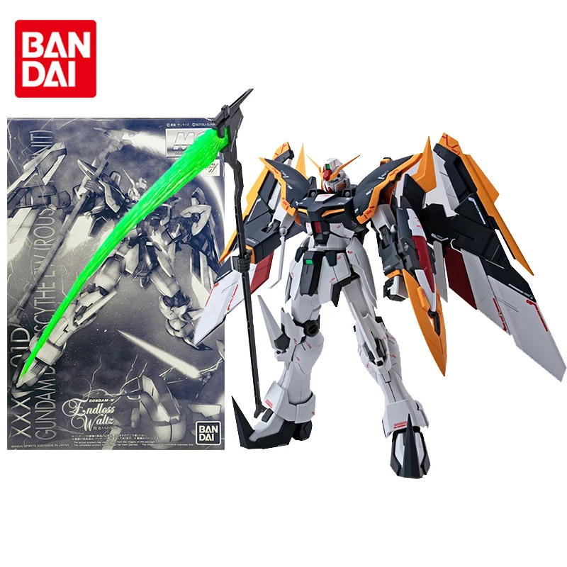 Bandai Genuine Gundam Model Kit Anime Figure MG 1/100 Deathscythe EW Roussette Unit Gunpla Anime Action Figure Toys for Children