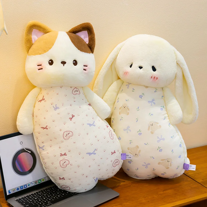 58cm Hot Kawaii Bunny Long Pillow Doll Stuffed Animals Plush Toy Bears Sleeping Pillow Soft Kids Toys for Girlfriend Gifts Decor