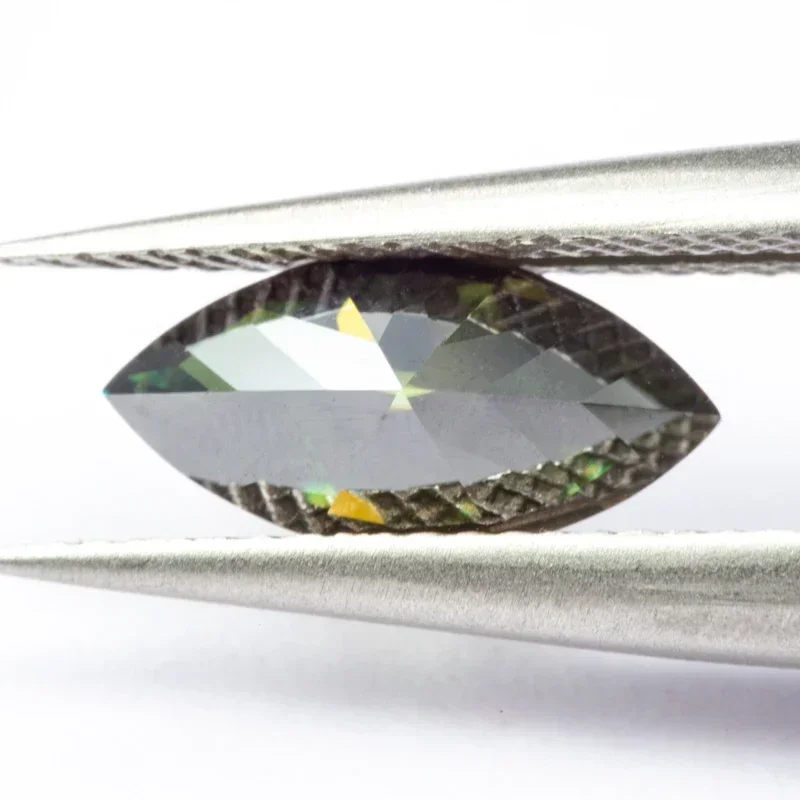 Moissanite Stone Marquise Cut Natural Yellow Green Color VVS1 with GRA Certificate Gemstone Charms Top Jewelry Making Materials
