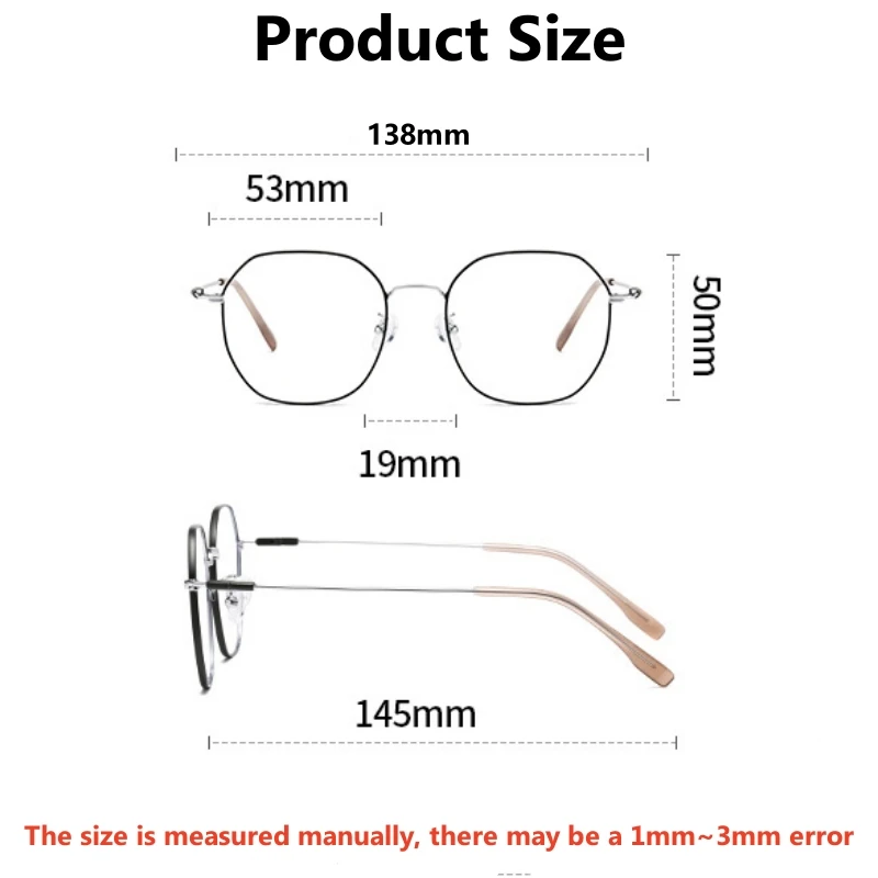 OLLYMURS Retro Polygon Optical Prescription Glasses Men and Women Blue Light Blocking Reading Myopia Multifocal Recipe Eyewear