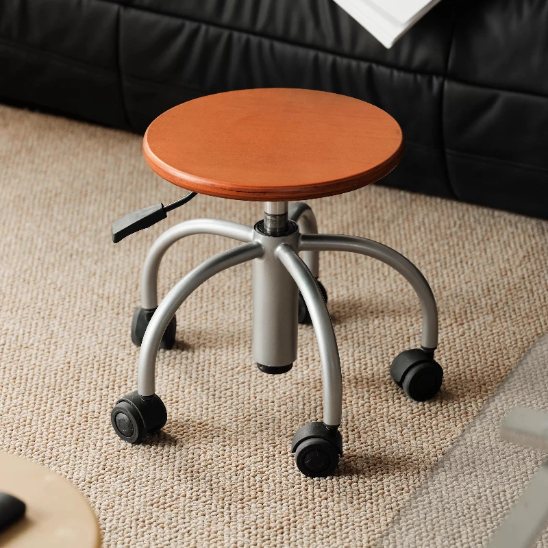 

Винтажный табурет-оттоманка из массива дерева на колесиках для гостиной, многофункциональный, низкий, для ухода за больными, мобильная подставка для ног, сиденье для дома