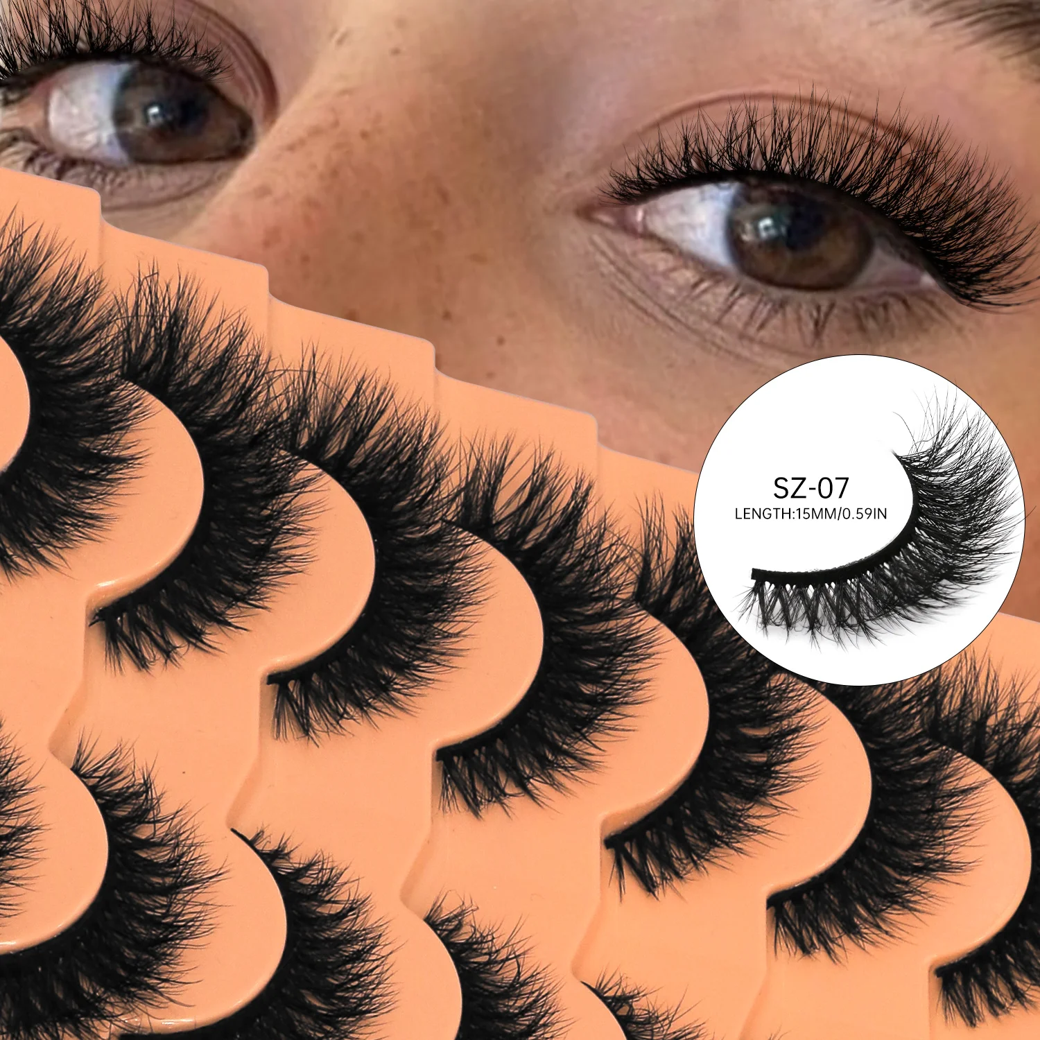 Veltrinay Cat Eye Falsche Wimpern, künstliche Nerz-Wimpern, flauschig, weich, natürlich, russischer Streifen, Make-up, dramatische falsche Wimpernverlängerung