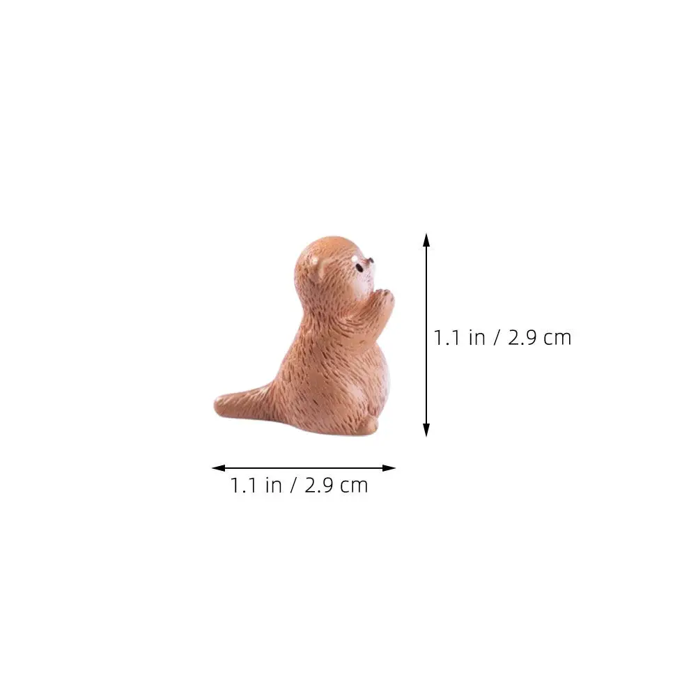 7pcs Mini Otter Resin Animal Figures for Bonsai, Fairy Garden, Terrarium & DIY Moss Decorations
