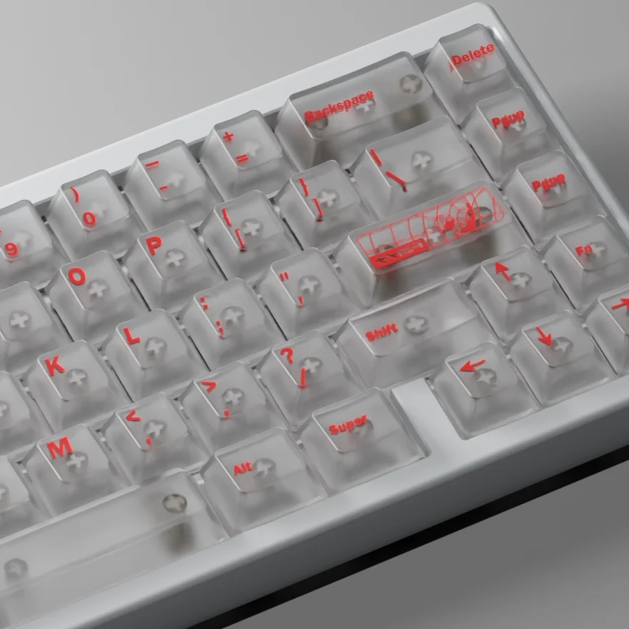 Fog transparent keycap white ventilation five sides Fog transparent original height red black suitable