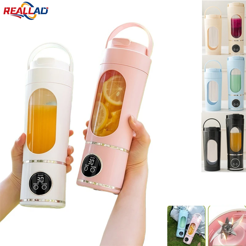 

New Household Charging MINI Portable Juice Maker Blender 700ML Large Capacity Digital Display Juice Cup 12-Blades Juicer