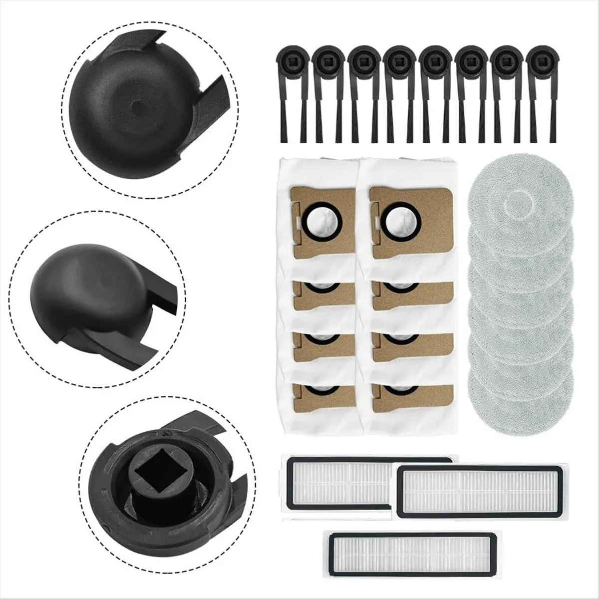 A67T NEW For M40S / OV31CN Robot Vacuum, Replacement Parts with Filters Microfiber Mop Cloths Dust Bags Side Brushes