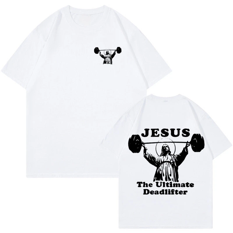 Funny Christian Pump Cover Meme T-shirts Men's Clothes Gym Workout  T-shirt Male Short Sleeve T Shirt Streetwear