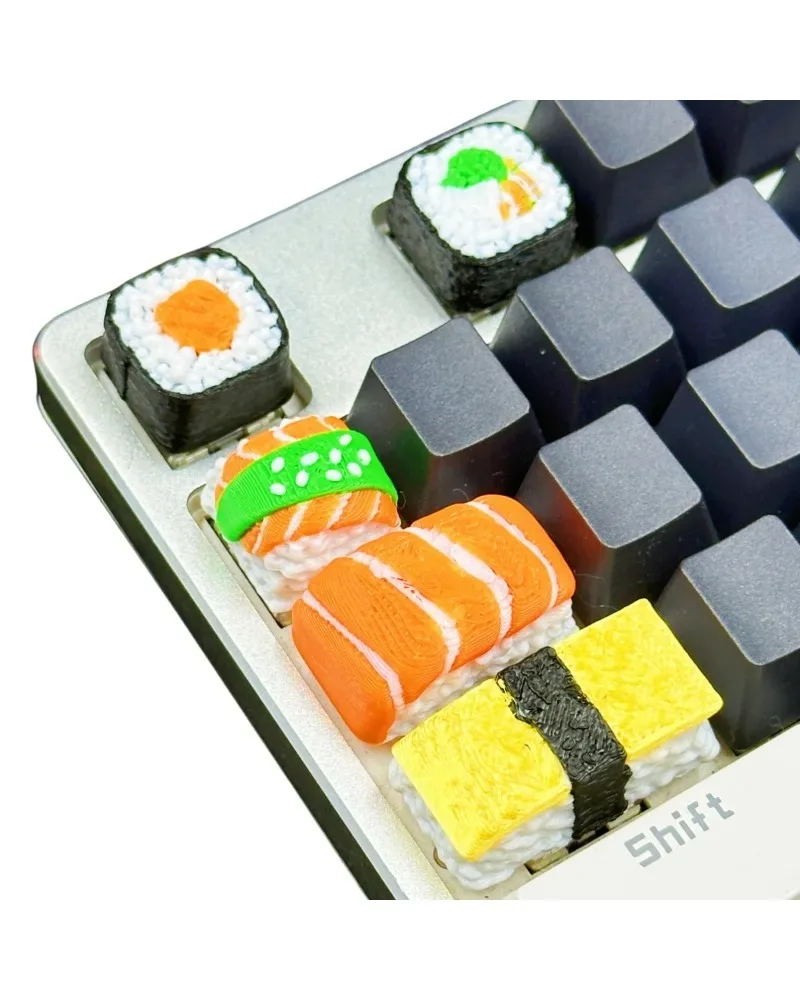 

Novelty Sushi Food Resin Keycap Handmade 3D Modeling Personalized Cross Axis Mechanical Keycap