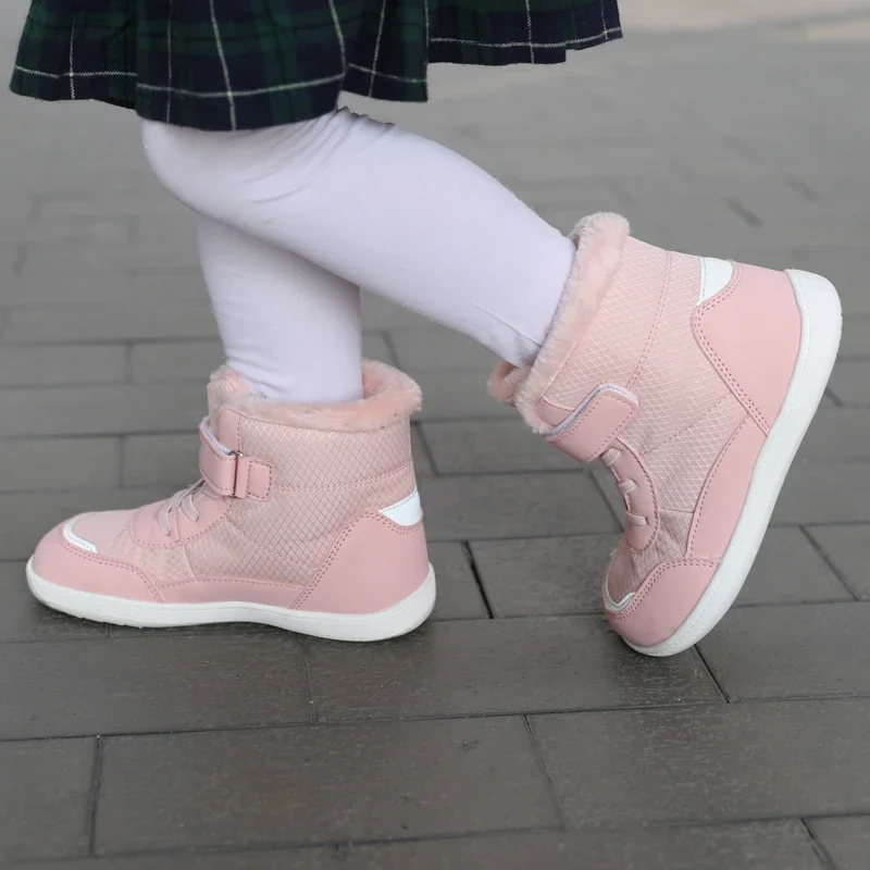 Fashion Children Short Boots Hook & Loop Girls Boys Cotton Snow Boots Warm Kids Boots Outdoor Causal Walking Sneakers 2024 New