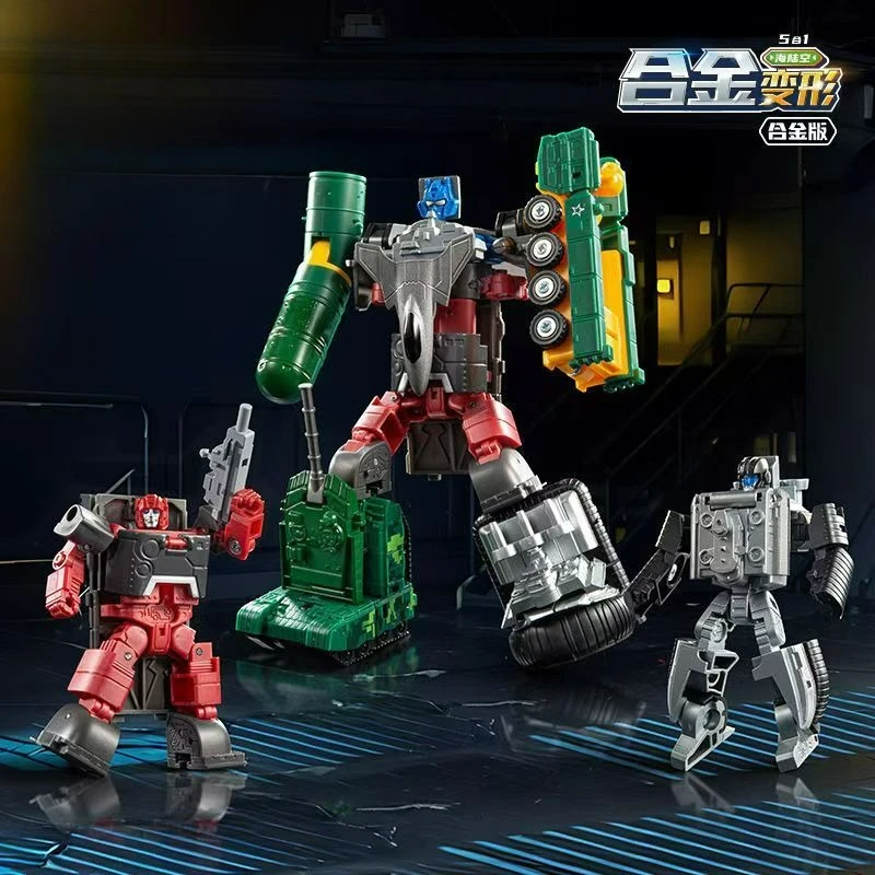 5w1 stop transformacja figurka MINI wojskowy zmontowany model robota czołg samolot samolot wojenny morze ląd broń powietrzna wojownik