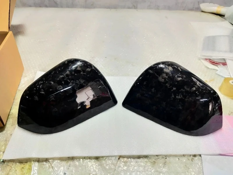 

For Tesla Model Y Real Dry forged Carbon Fiber rearview mirror case cover panel modification Accessorie Body Kits Exterior Part