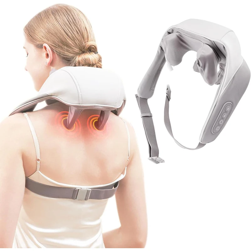 

Electric Deep Tissue 5d Kneading Neck Massage Pillow Wireless Shiatsu Back Shoulder Kneading Massager For Pain Relief