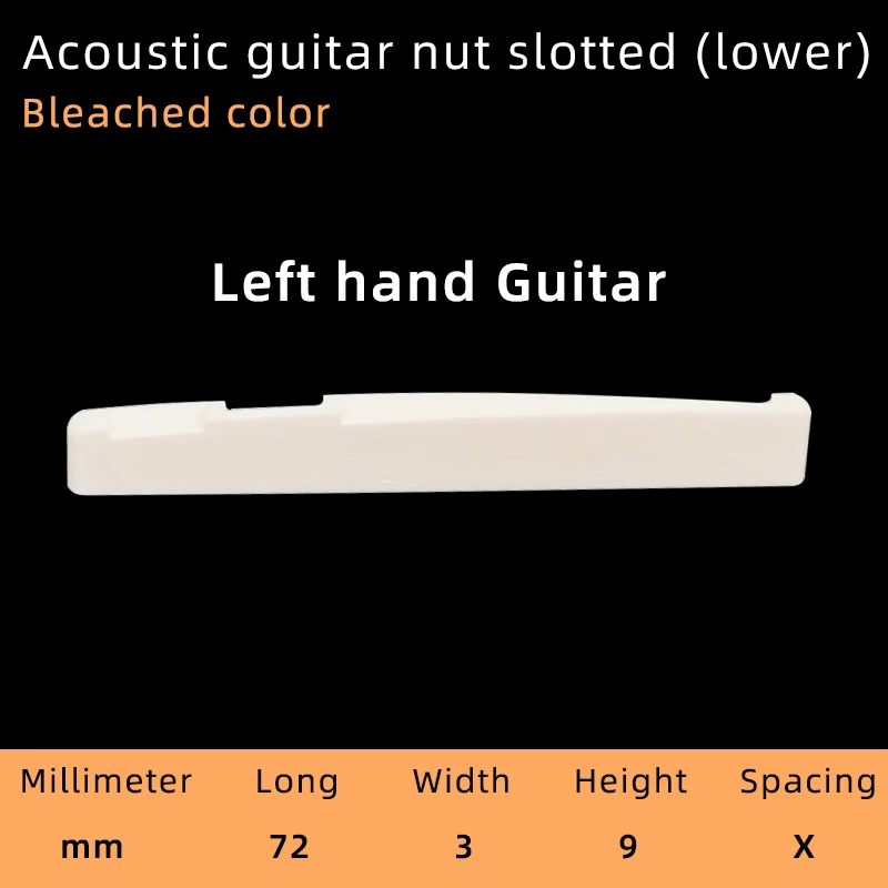 فورتكس. جيتار اليد اليسرى - جسر وسادة الجيتار، مادة عظام الثور - صواميل مشقوقة. أبيض. جيتار صوتي لليد اليسرى 43X6X9/72X3X9. #3