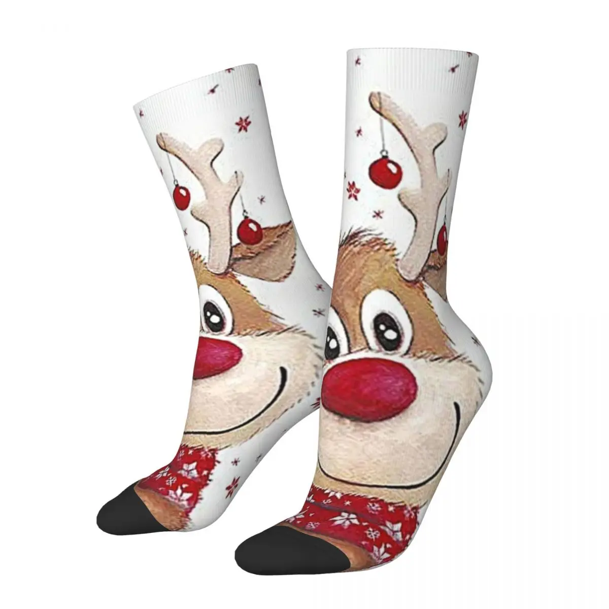 Christmas Deer Happy New Year Socks Male Mens Women Spring Stockings Harajuku