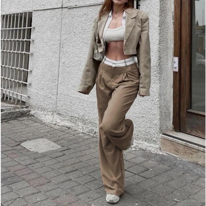 

Spring High Waist Straight Pants Office Lady Trousers Joggers Streetwear Autumn Suit Pants for Women 2023 INS Y2K Clothes