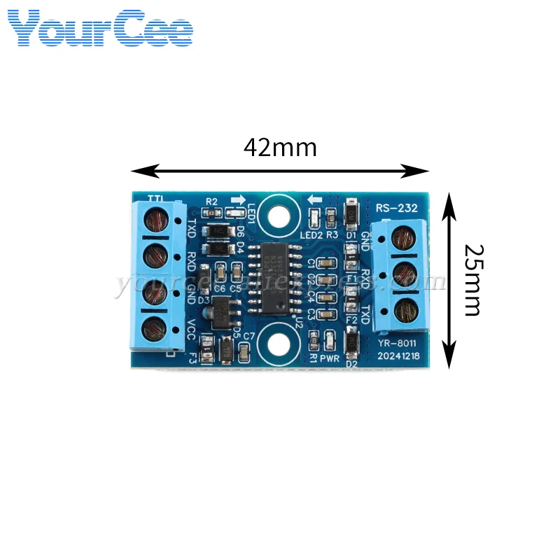 2pcs/1pc High Performance TTL to RS-232 RS-485 Communication Converter Board Module High-speed 0-235000bps 1Mbps YR-8011/8012