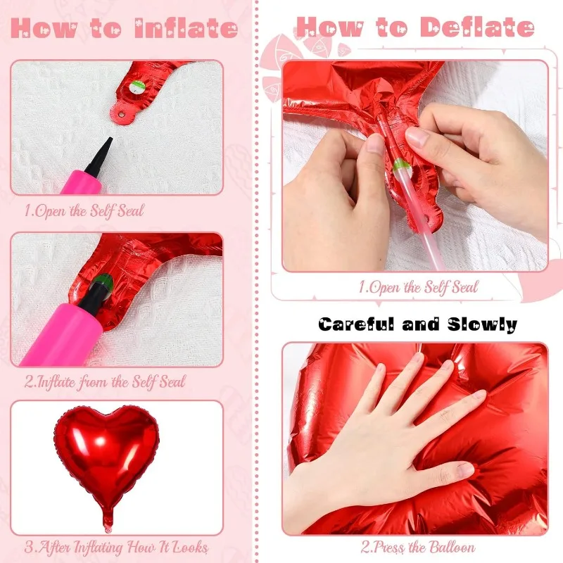 18 بوصة الأحمر الحب احباط بالونات على شكل قلب معدن الهيليوم Globos الألومنيوم فيلم بالون عيد ميلاد الزفاف عيد الحب الطرف الديكور #6