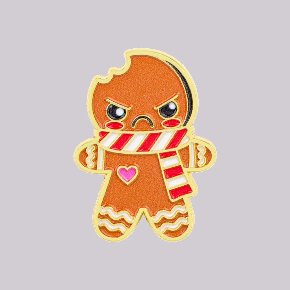Angry Gingerbread Man Enamel Pin Cute Brooch Pines Lapel Pins Badge on Backpack Fashion Jewelry Christmas Gifts