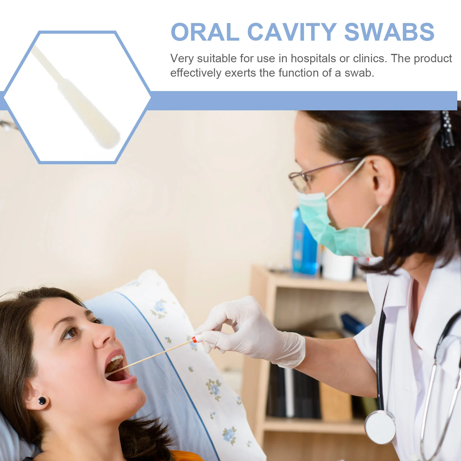 Sampling Swab para Pharynx Supply, Cotonetes convenientes, garganta, acessório multifuncional, portátil