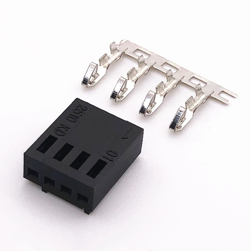 Computer Fan 3Pin Plug Terminal Main Board 4Pin Cooling Fan Rubber Shell Pin, Fan Welding Seat 2510