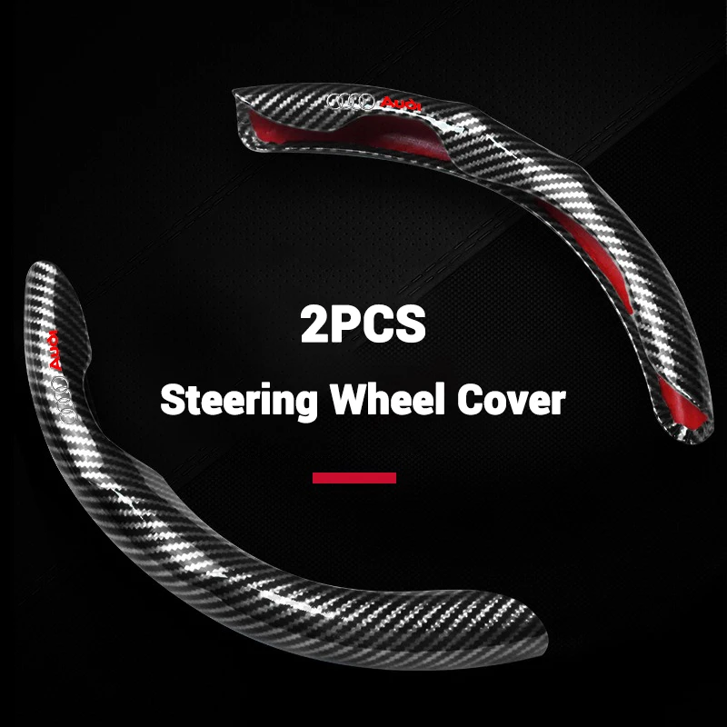 Car Styling Steering Wheel Anti-slip Wheel Cover Protect For Audi Sline TT RS A4 B7 B8 B9 A3 8P 8V 8L A5 A6 C6 C5 C7 4F A1 A7 A8 view 6