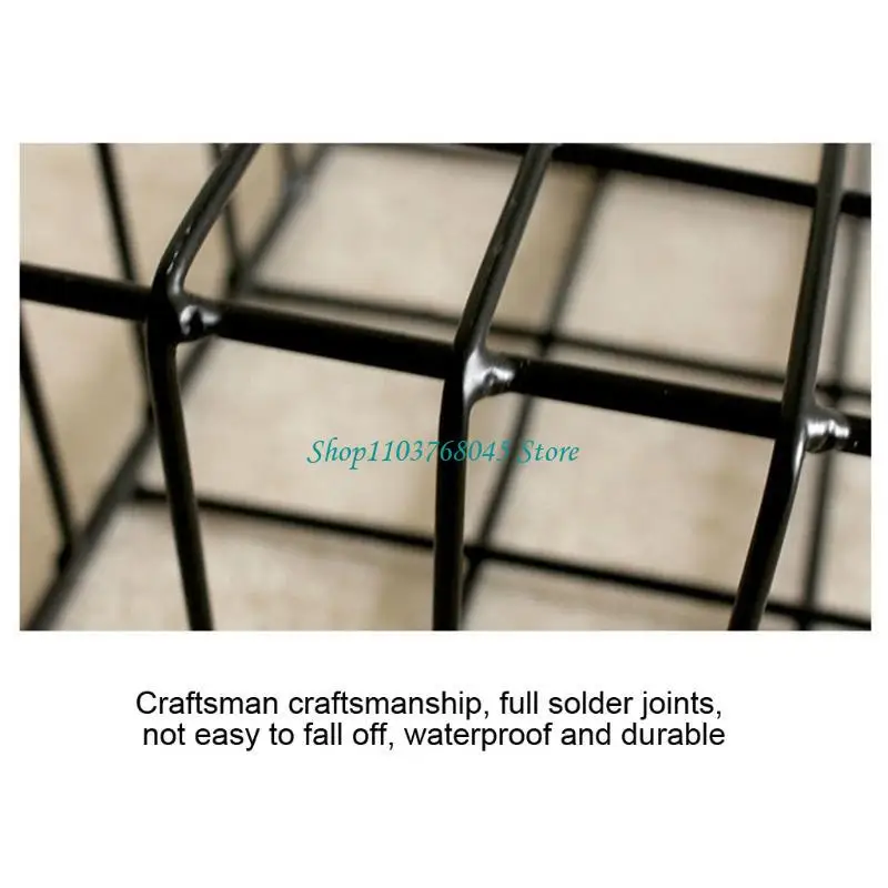 R53F Mail Wire Basket Wall Mounted Magazine File Holder Hanging Document Foyer Storage Shelf Rack