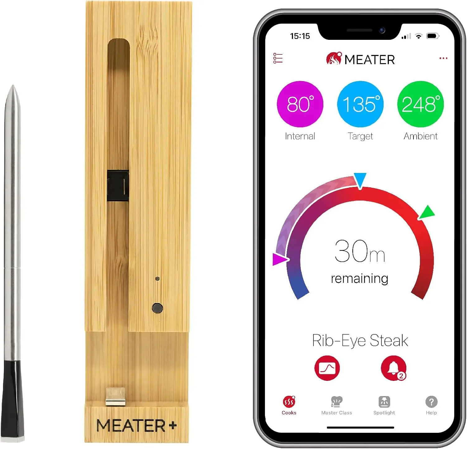 Smart Bluetooth Wireless Meat Thermometer Digital | BBQ, Grill, Oven, Smoker, Air Fryer, Kitchen | Perfect for Steak, Chicken