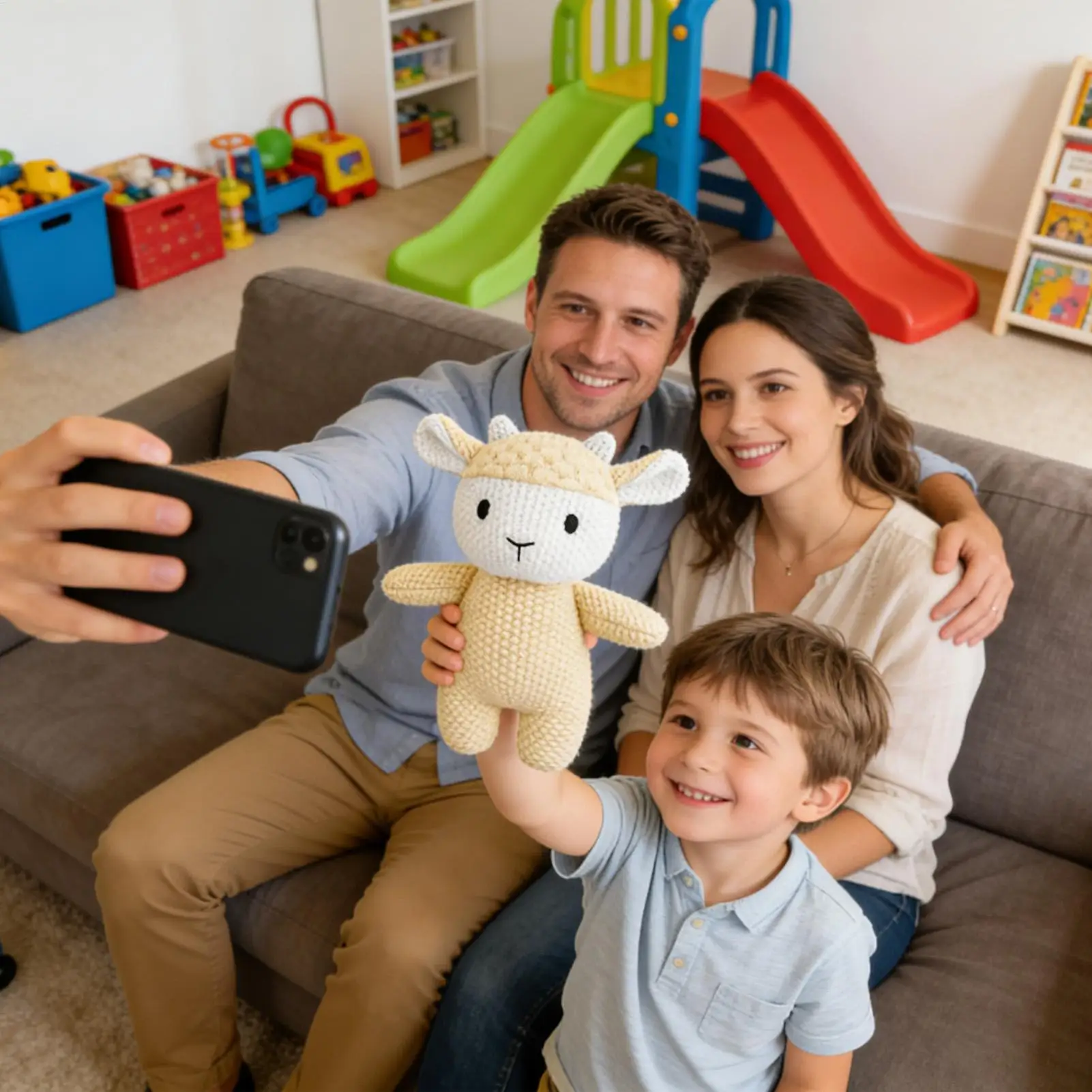 

22cm High Quality Stuffed Animal elephant/bear/cow/sheep Plush Toy 3D Crocheted Hugging Doll Cute Plushies Kawaii Soft Doll